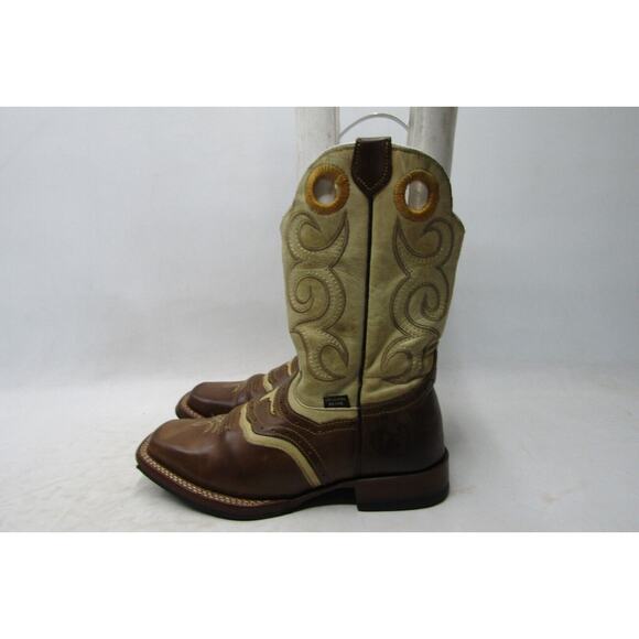 Reyme Womens Sz 8.5 B Brown Leather Buckaroo Stockman Cowboy Western Boots - Picture 1 of 11
